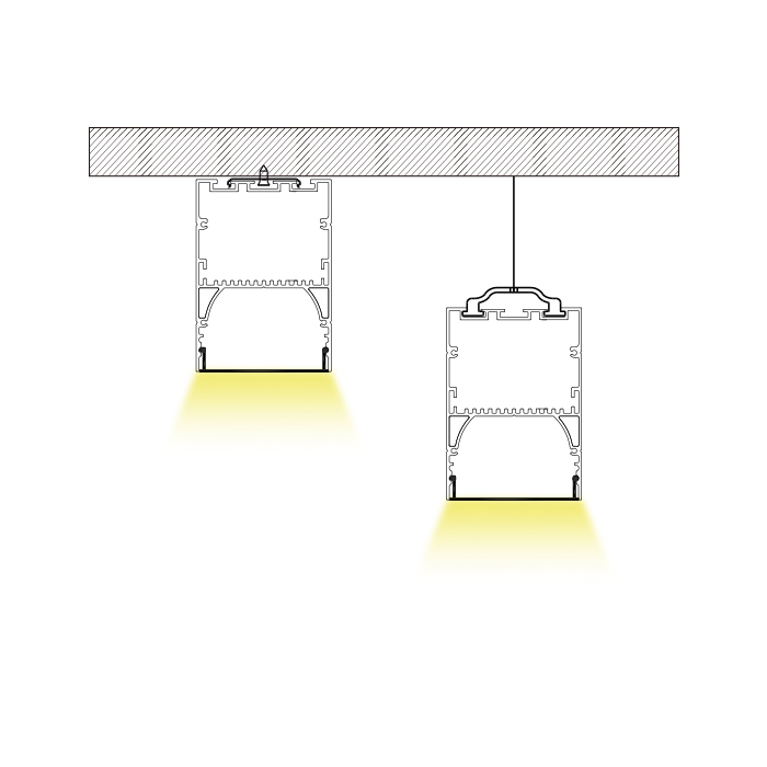 HL-A008 Aluminum Profile - Inner Width 34.6mm(1.36inch) - LED Strip Anodizing Extrusion Channel HL-A008 Aluminum Profile - Inner Width 34.6mm(1.36inch) - LED Strip Anodizing Extrusion Channel